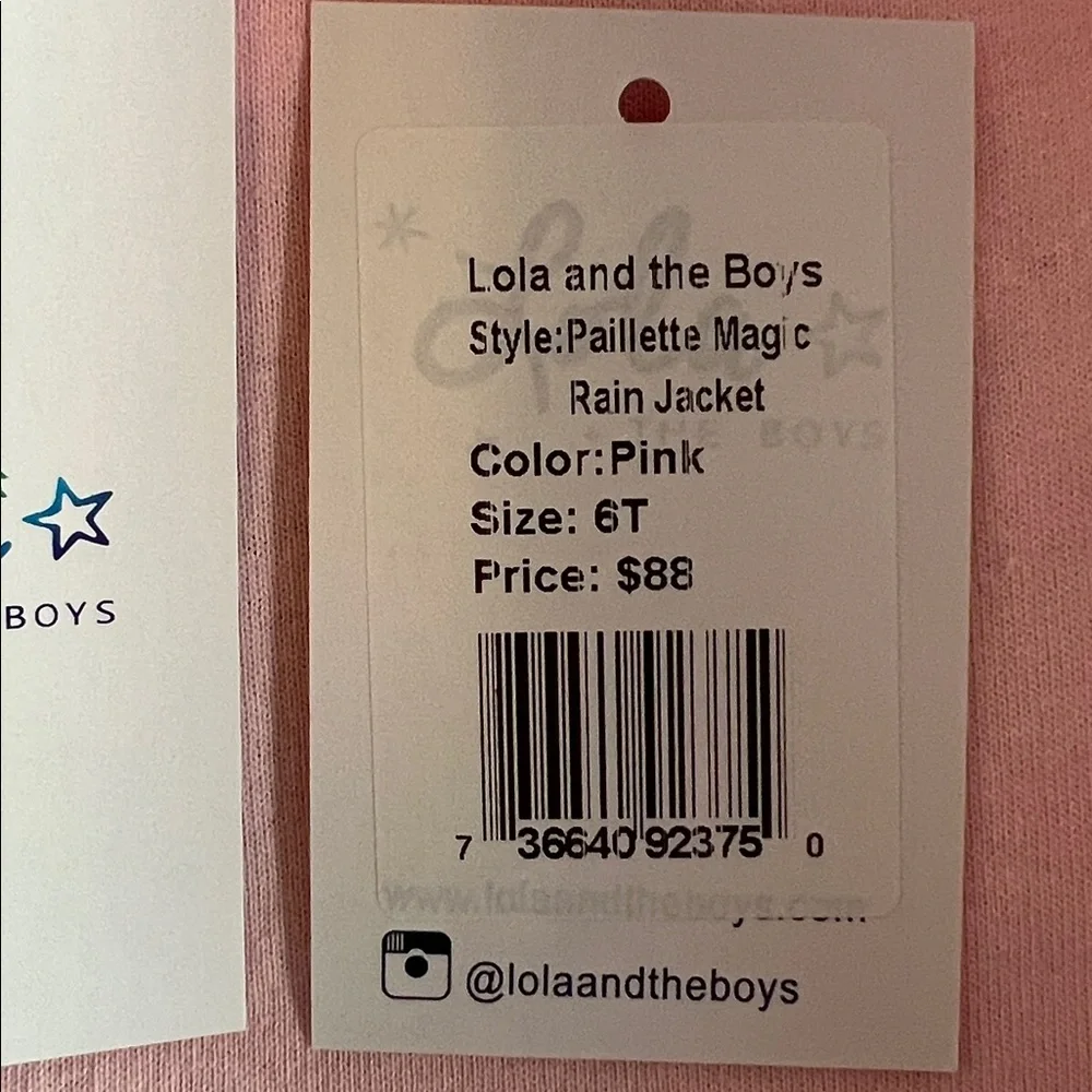 ❤️Lola + the Boys Pink Magic Raincoat NWOT - Picture 6 of 6
